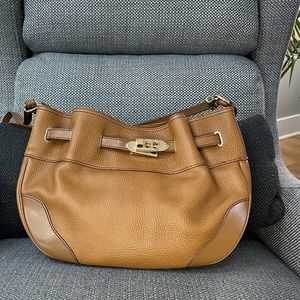 Authentic Burberry Hobo Tan Brown